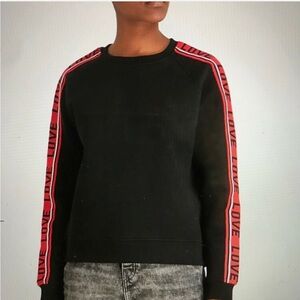 Maje Toska "Love" Striped Cotton Sweatshirt Women LOGO